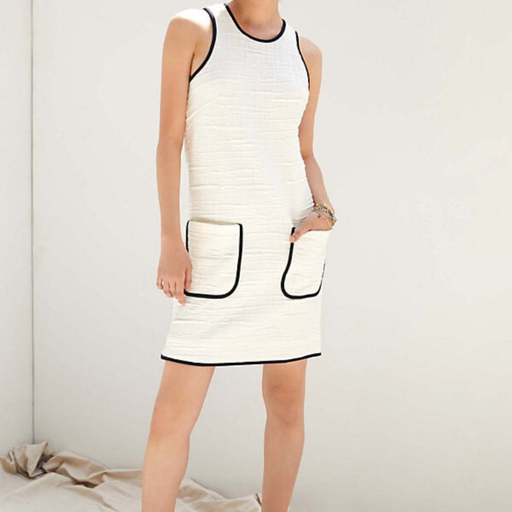 CLOSET CLEAN OUT!! NWT - Maeve Patch-Pocket Mini Dress By in White/Black Size XL